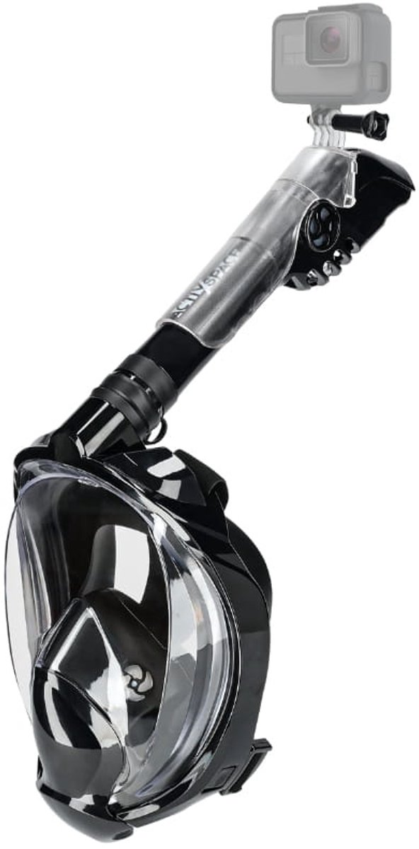 ACTIV/SPACE – Volledige Snorkelmasker S/M – Zwart, Anti-Fog