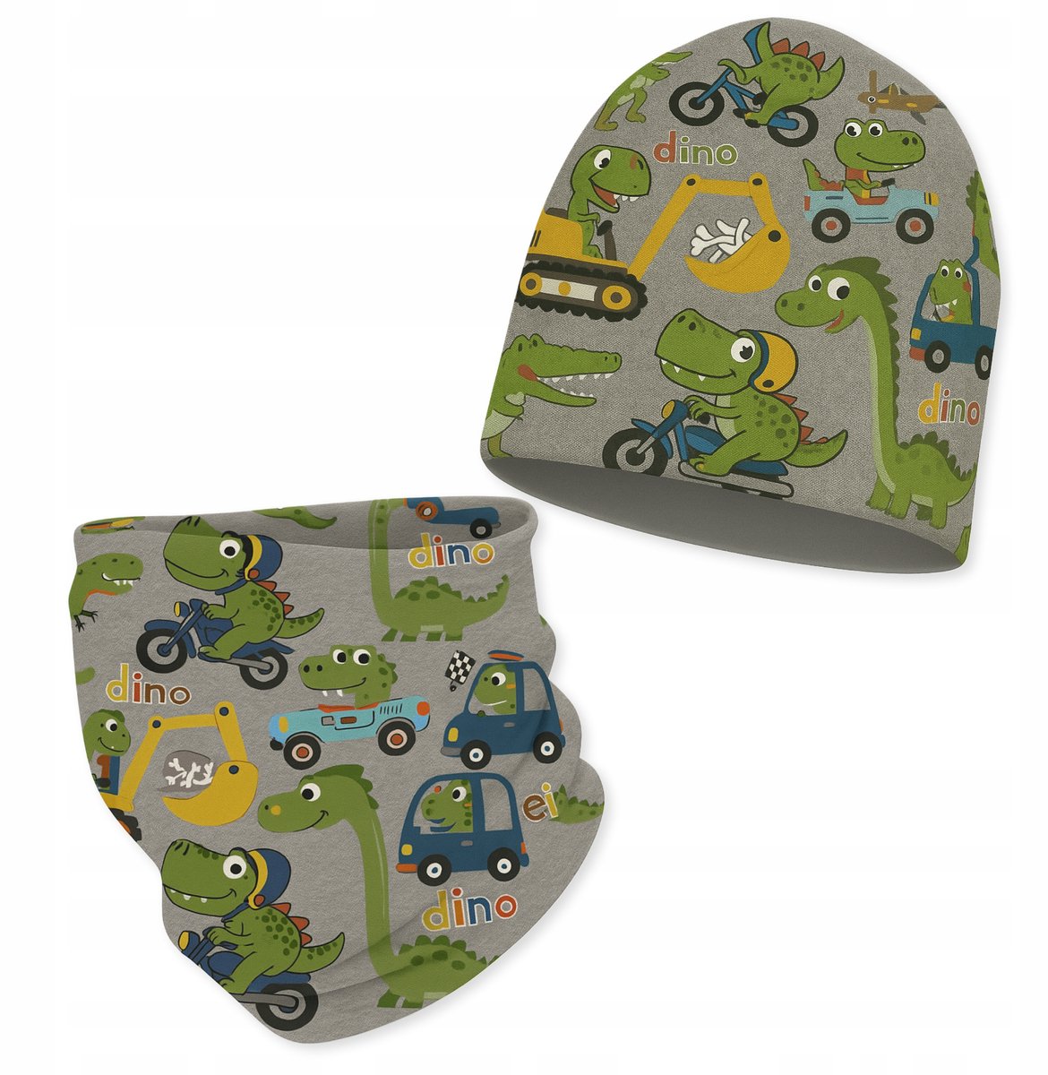 Dartomik - Babymuts en Sjaal Set - 40-44 - Jongen - Dino Print