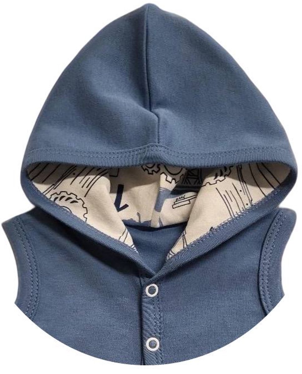 Dartomik - Mouwloze Vest - Met Capuchon - Katoen - Blauw