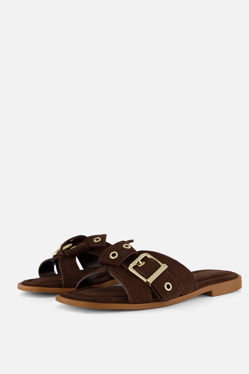 Linea Zeta Slippers bruin Suède - Maat 38