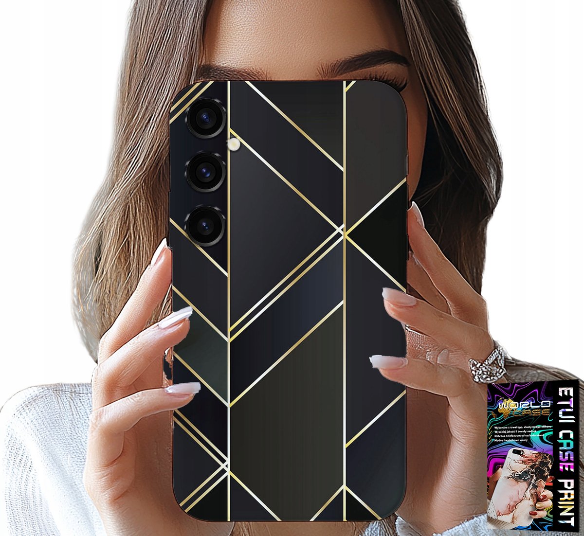 HOESJE VOOR SAMSUNG GALAXY A04S - GOUDEN FRAME, ELEGANTE PATRONEN + GLAS