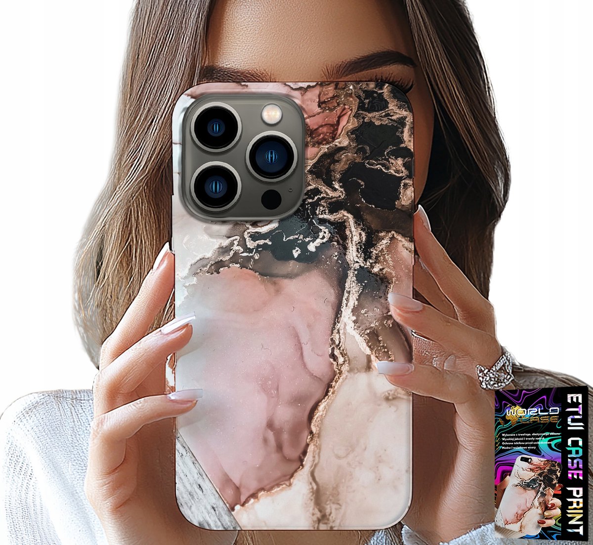 HOESJE VOOR IPHONE 16 PRO MAX - ELEGANT MARMERMODE + GLAS