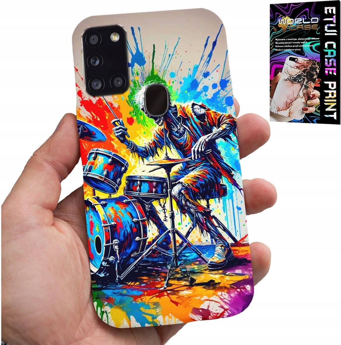 HOESJE VOOR SAMSUNG GALAXY A21S - ROCK DRUMS DRUMS SKELETON COVER