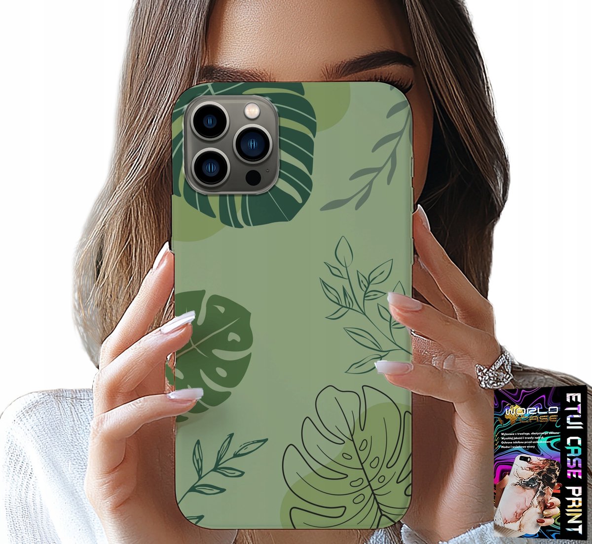 iPhone 11 Pro hoesje - Groene bladeren en plantenpatroon achterkant