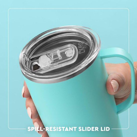 Geïsoleerde Reismok - Thermosbeker Handvat - Koffie Onderweg - Bekerhouder Vriendelijk - 625 ml Inhoud - Onder de Zee — afbeelding 3