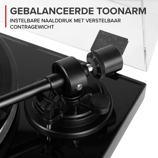 Audizio Toledo premium platenspeler HiFi set met 2 boekenplank speakers - Bluetooth - 80W — afbeelding 5