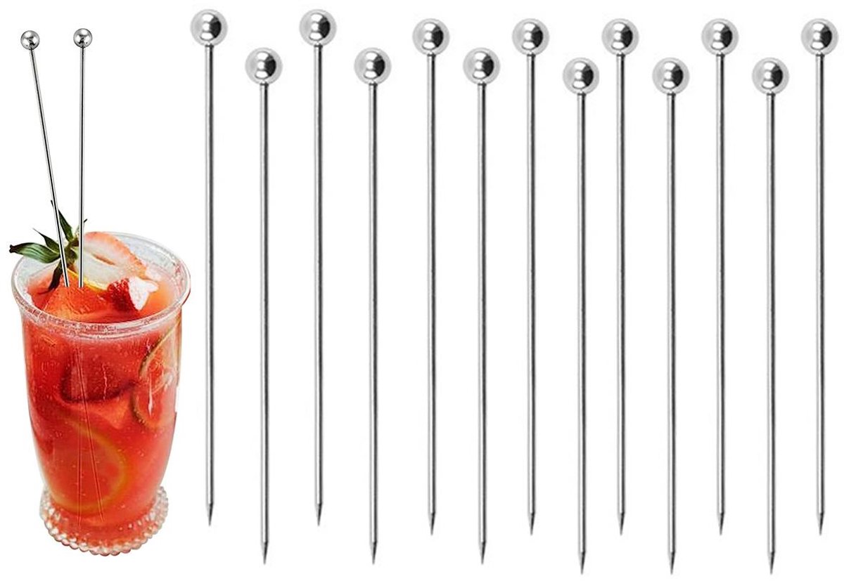 RVS Cocktailprikkers- 20 Stuks – 10,8 cm