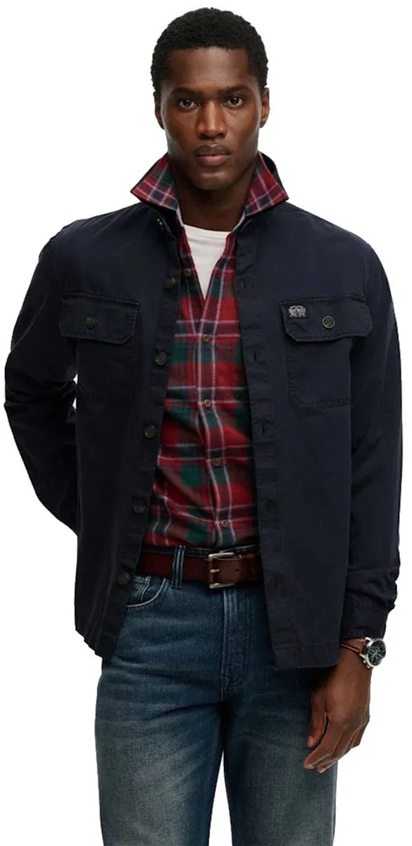 Superdry Overshirt met twee zakken Heren Lange mouwen shirts Marineblauw