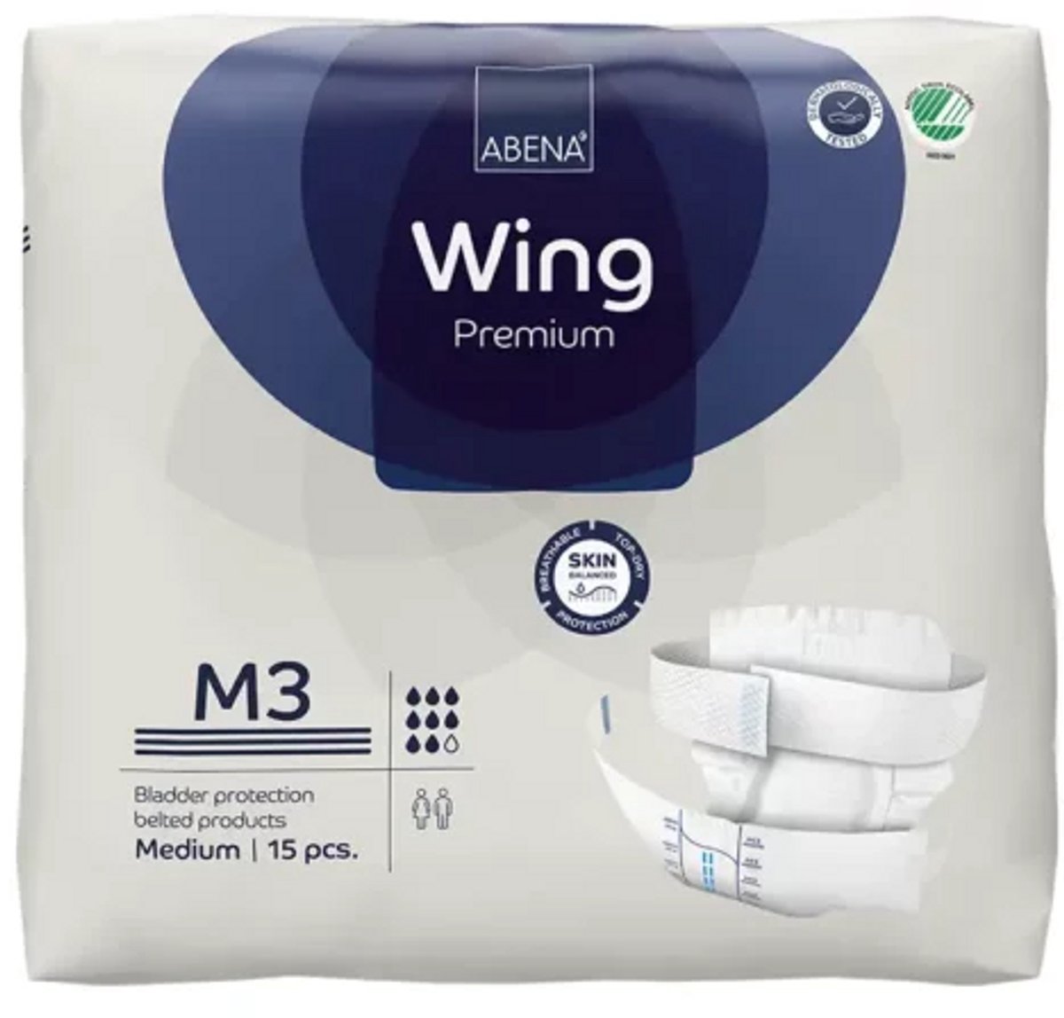 Abena Wing Premium 3 Medium - 8 paquets de 14 protections