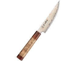 Hezhen - Koper Damascus staal (37 laags - 12Cr18MoV kern) - X05C Retro Series - Steakmes