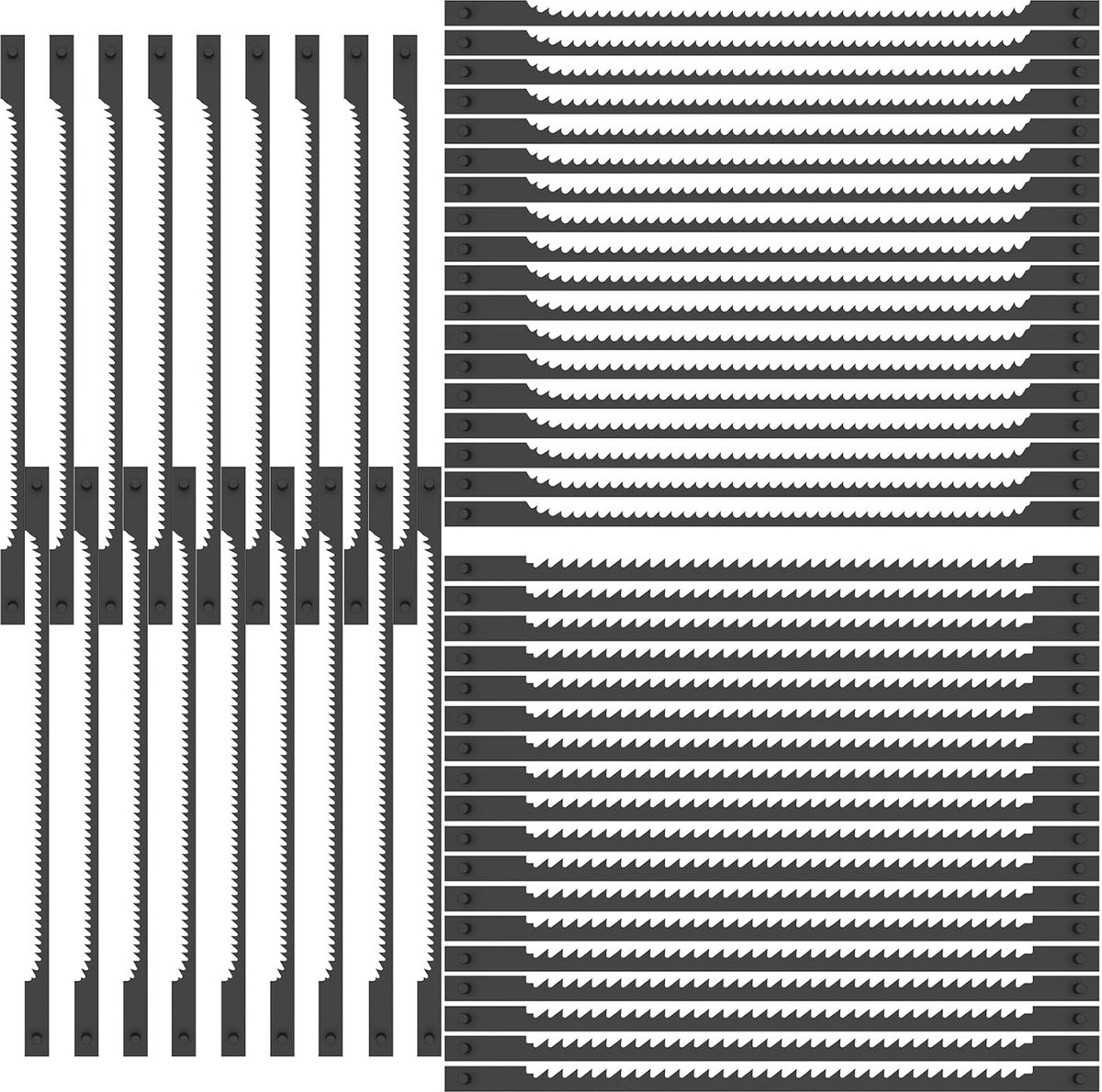 Decoupeerzaagbladen set - Zaagbladen figuurzaag - Hout kunststof metaal - SK5 koolstofstaal - 54 delig 76mm