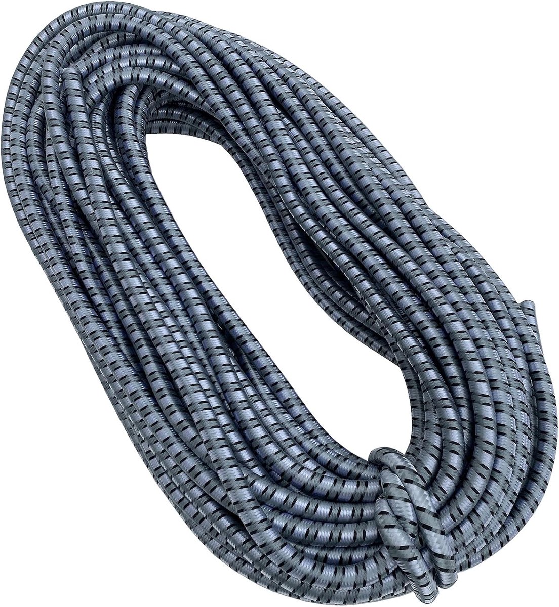 Expandertouw 20 meter - Span touw rubber - Dekzeil bevestigen - Zeer elastische kern - Ø 8 mm - Grijs