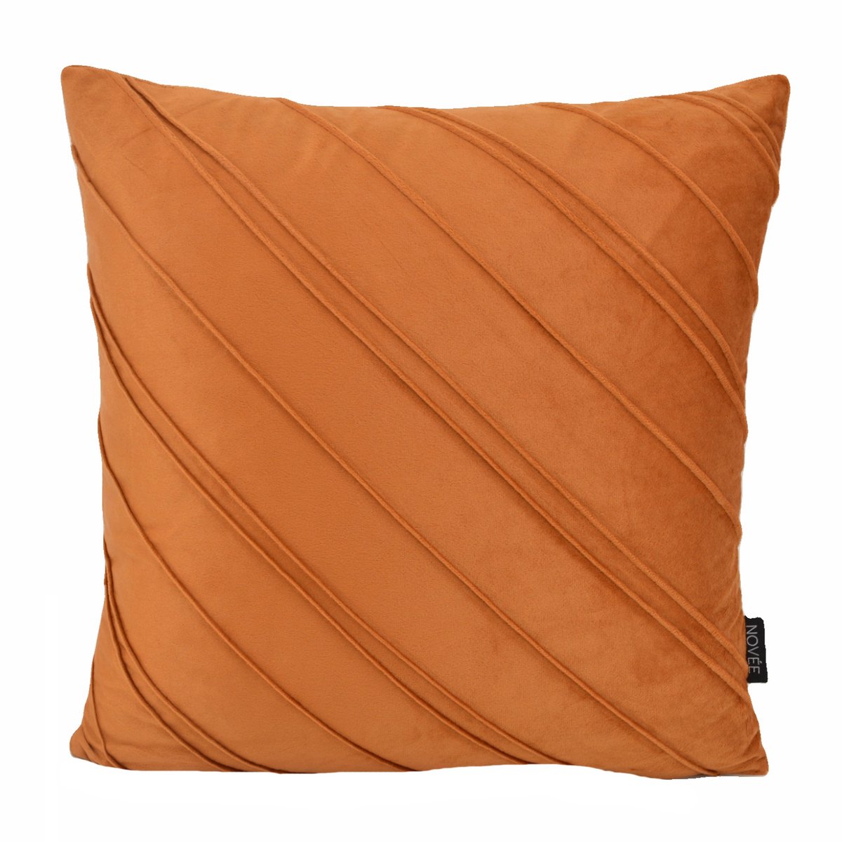 NOVÉE Sierkussen Velvet Stripe Terra | 45 x 45 cm | Velvet / Polyester terracotta
