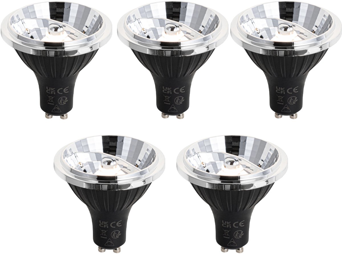 LUEDD Set van 5 GU10 dimbare LED lamp 70mm 6.5W 600 lm 3000K