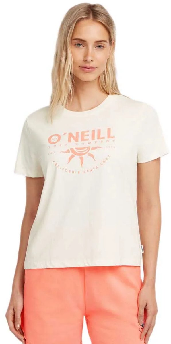 O´neill Front Print T-shirt Met Korte Mouwen XS Vrouw Wit