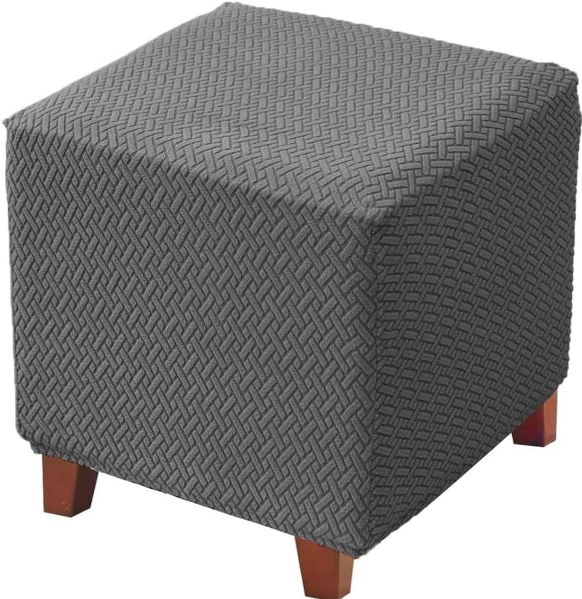 Hoes voor voetenbank - Stretchhoes poef - Meubels beschermen - Elastische onderkant - 55x55x45cm - Kleur 13