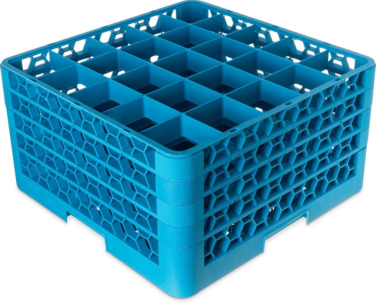 Glazenrek 25 Vakken - Opslagrek Horeca - Vaatwasser Bestendig - Inclusief Extenders - 30 cm Diep - Blauw