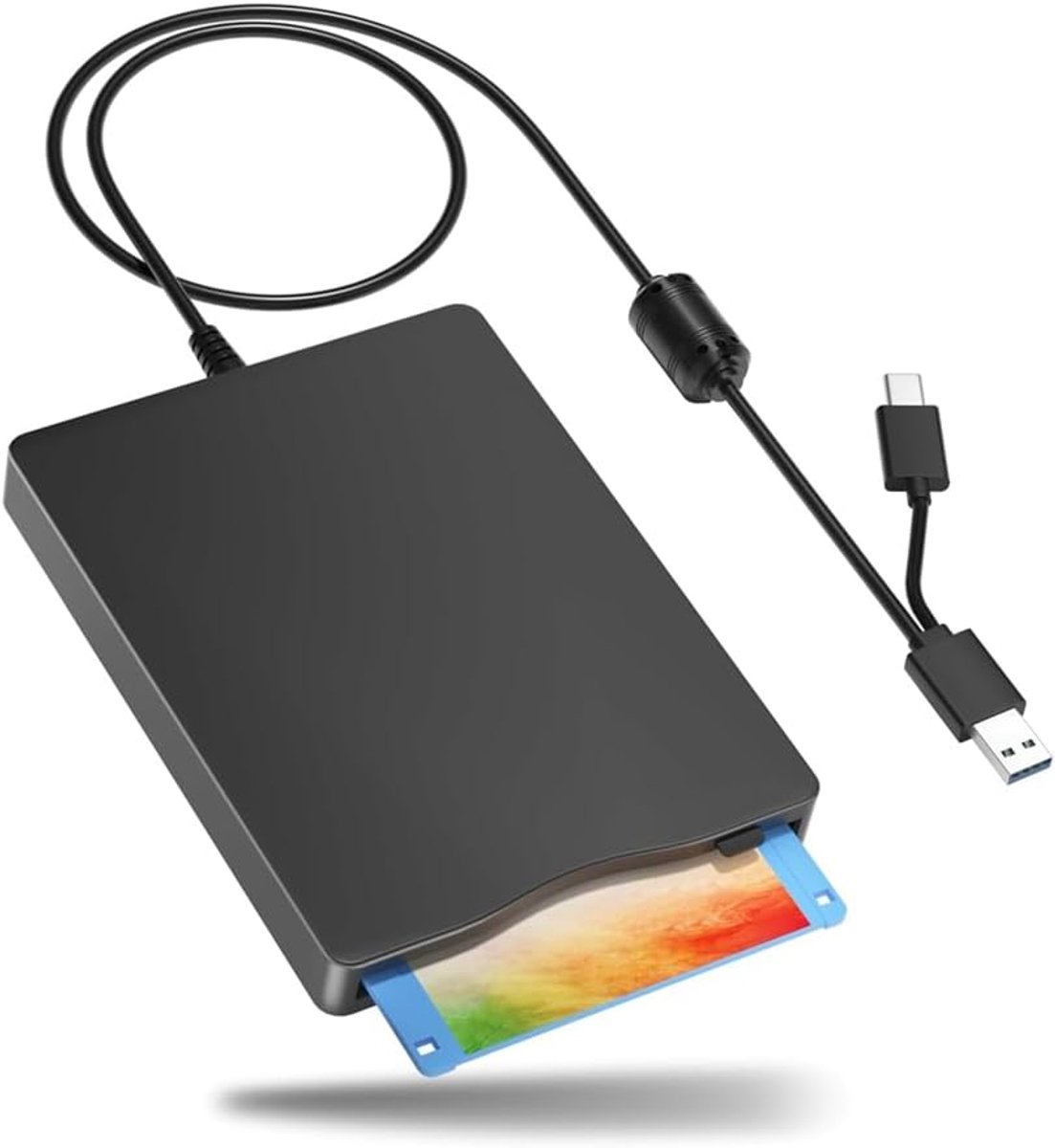 Externe Diskettestation - USB Drive - Data Overzetten - Type C Connectie - Zwart