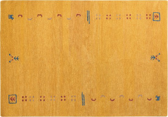 Beliani AKALAN - Tapis moderne - Jaune - Laine