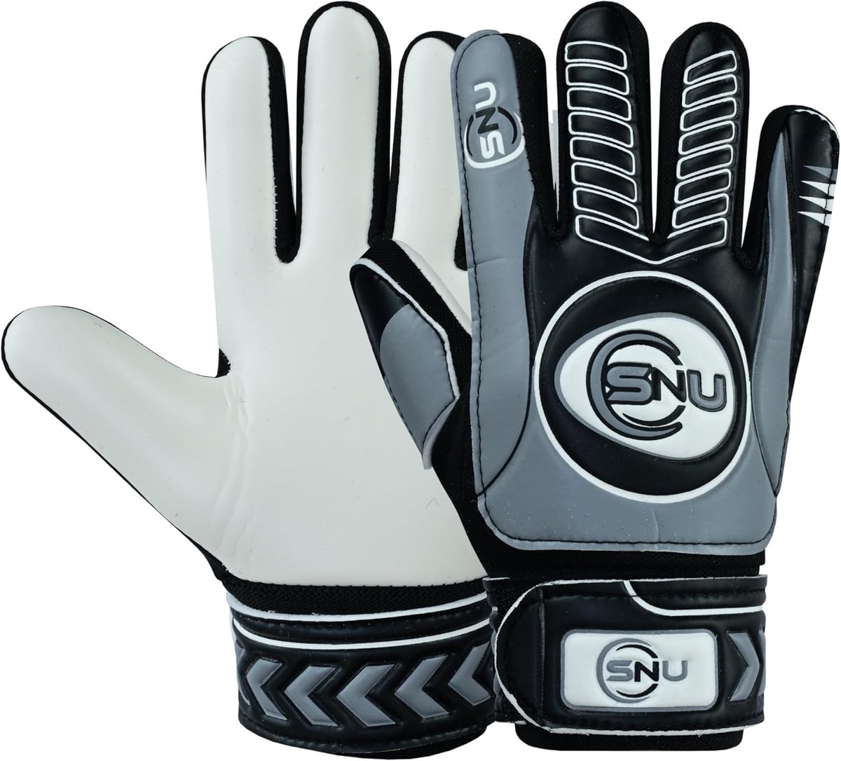 Voetbal keepershandschoenen - Jeugd handschoenen - Wedstrijd training - Super grip palmen - Maat 4 - Grijs