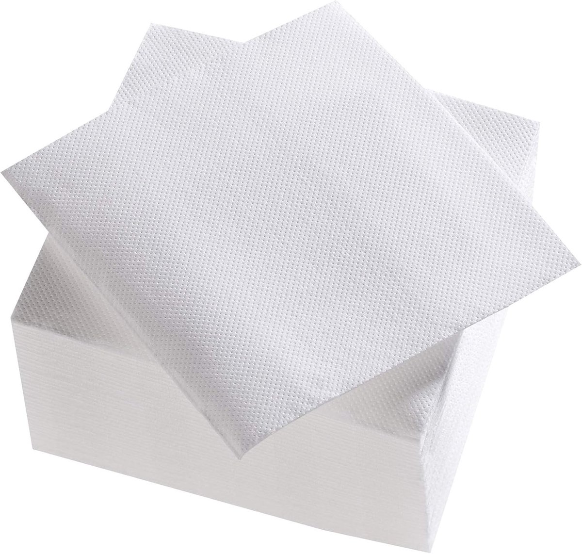 Servetten Effen - Papieren Doekjes - Buffet & Ontbijt - Microgeperst Watten - 25 x 24 cm - Wit