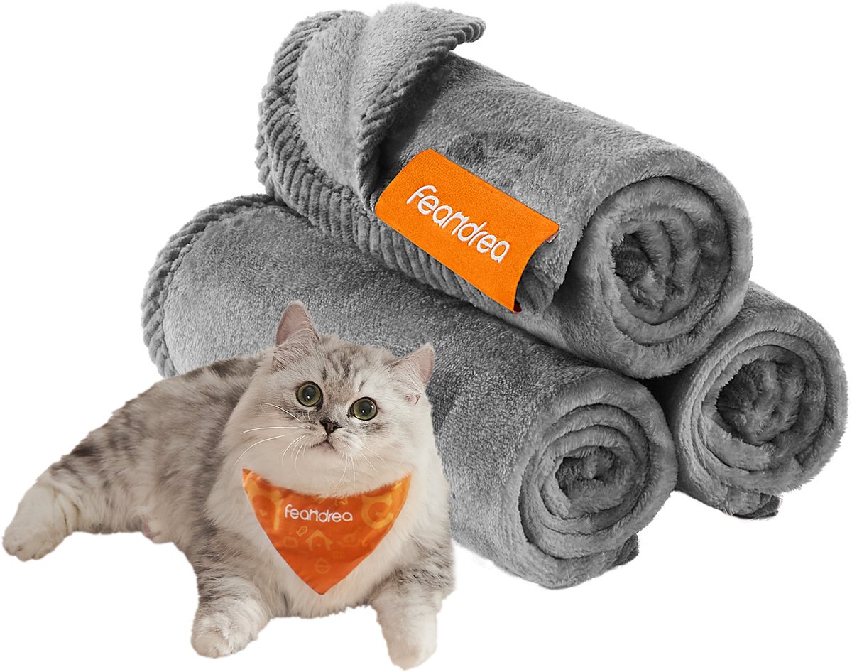 Feandrea - Hondendeken - Huisdierendeken Set van 3 - Wasbaar Flanellen Dekentje - Beschermt Bank en Meubels