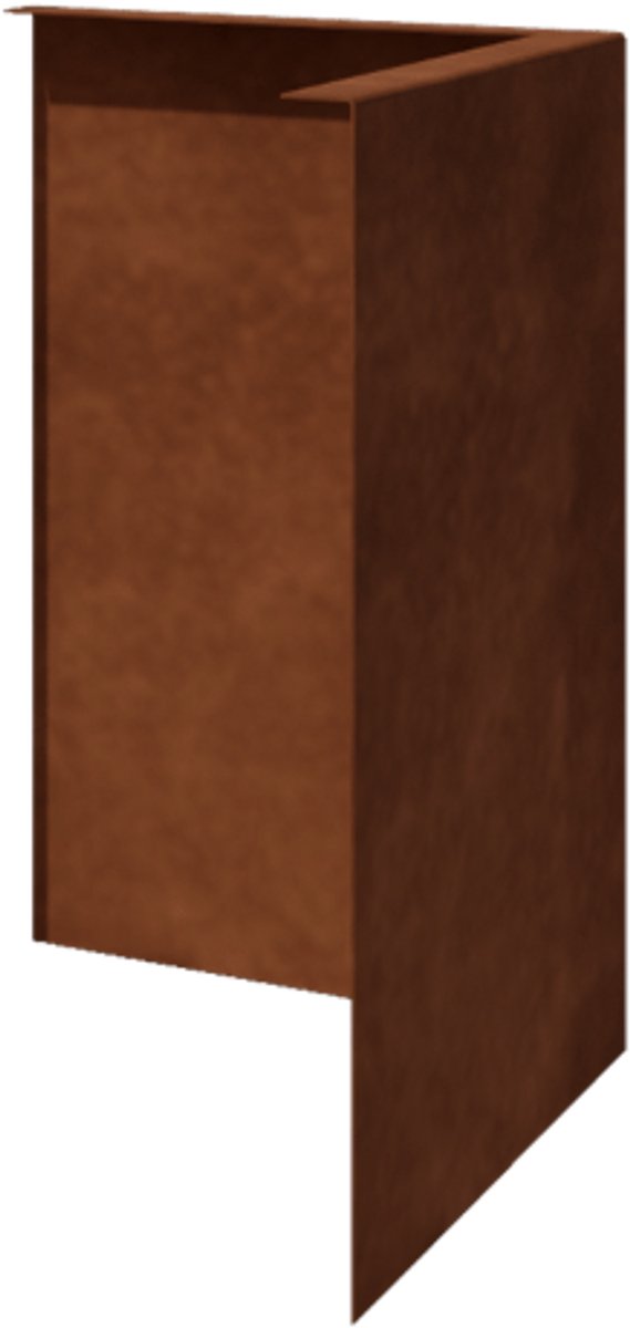 Cortenstaal borderrand - Gezet - Buitenhoek - Hoogte 45 cm - Roestkleur - MySteel