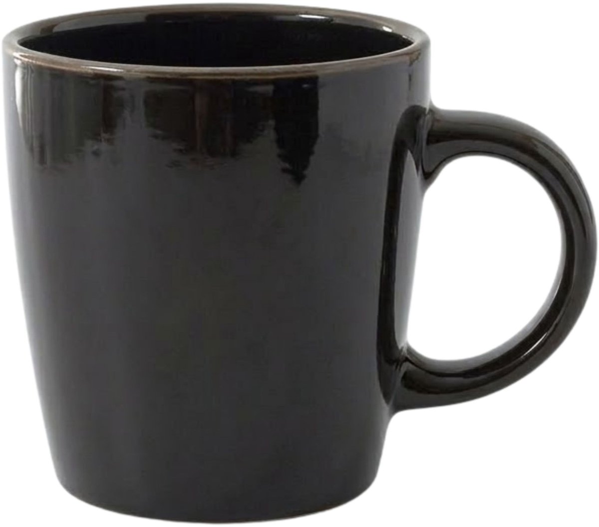 Home Deco Factory Mok - zwart - 40 cl - keramiek - vaatwasserbestendig