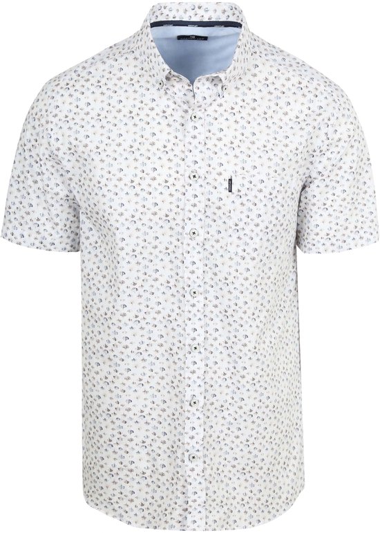 State of Art Short Sleeve Shirt Print Wit - Taille 3XL - Hommes - Chemises Casual