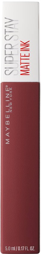Verpakking van rode Maybelline SuperStay Matte Ink lippenstift.