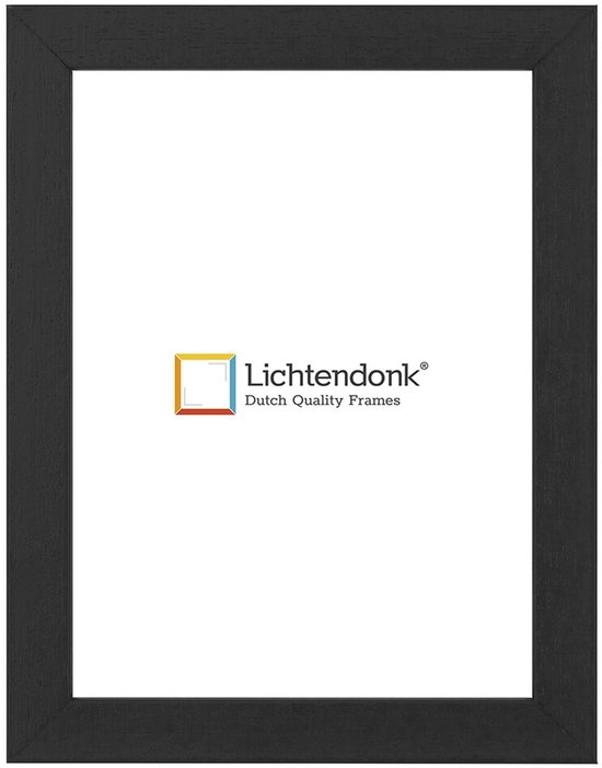 Cadre photo - Zwart- Profil carré avec grain de bois visible - Format photo 25x25 - Verre clair - Art. 1055001525252