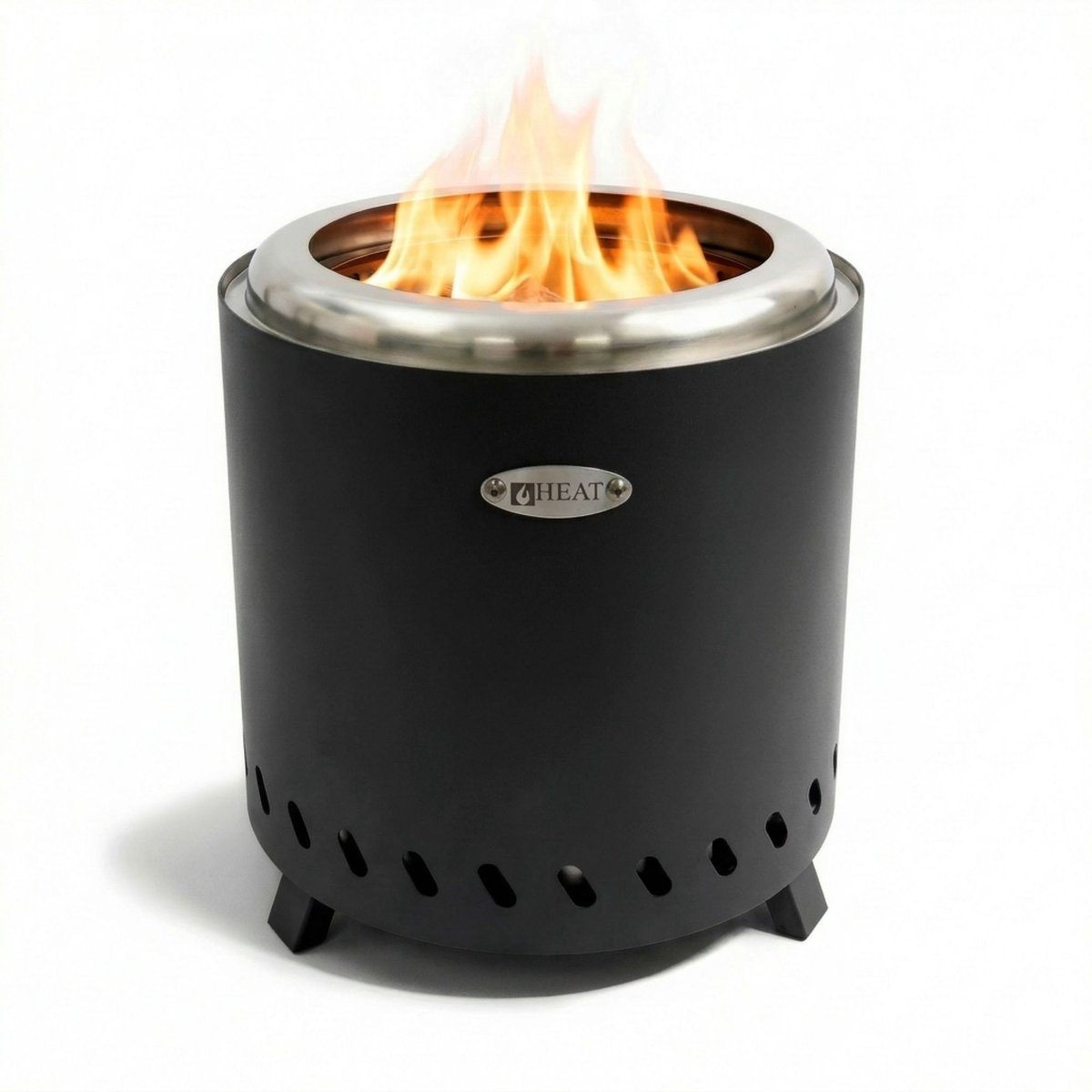 HEAT Rookloze Vuurkorf Rokfri Medium – Zwarte Haard voor Buiten – Compacte Rookvrije Vuurkorf - 23 x 23 x 26 cm