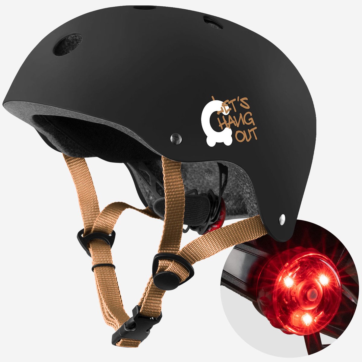 Cariboo - Beschermende fietshelm voor kinderen - Geïntegreerde verlichting - Afneembare schuimvullingen - Verstelbaar - XS/S