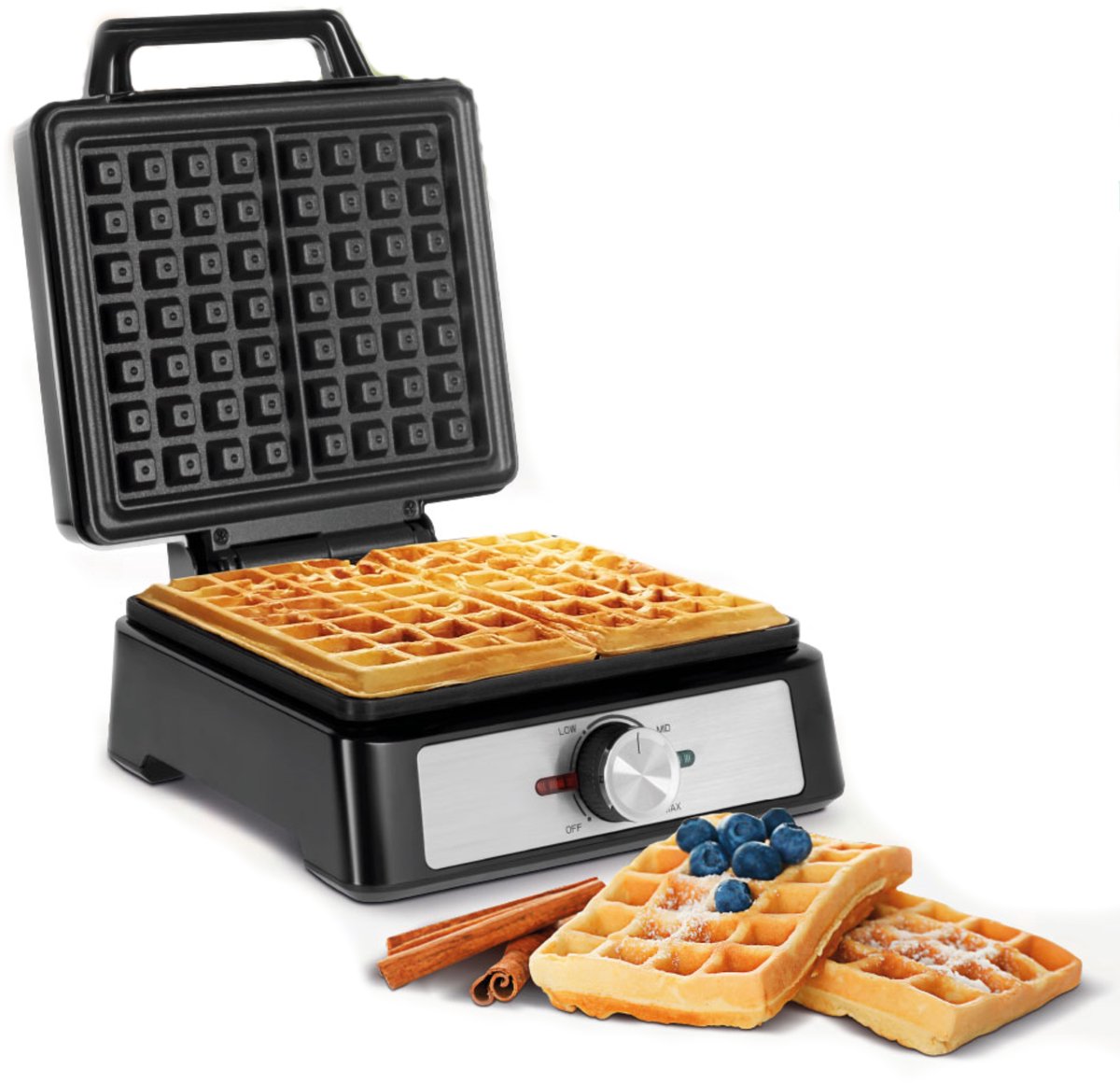 Teesa TSA3227 Serie - Wafelijzer - 1600W - Regelbare Temperatuur - Inox
