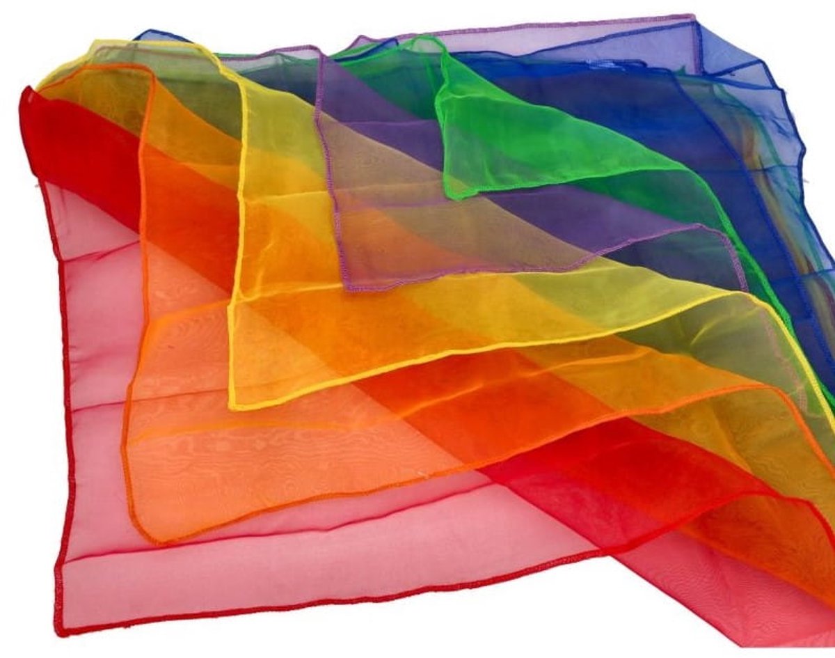 JONGLEERSJAAL S E T van 6 stuks L68xB68cm 6 kleuren gemeng