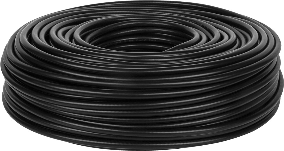 Cabletech H1000 Serie - Coaxiale Kabel - Zwart - 100m - 50 Ohm