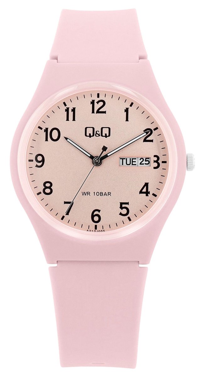 QQ-model a212j005-Dameshorloge-dag en datum aanduiding-10 bar waterdicht-zwemmen-sporten-diameter 38 mm-hoog draagcomfort-duidelijke wijzerplaat