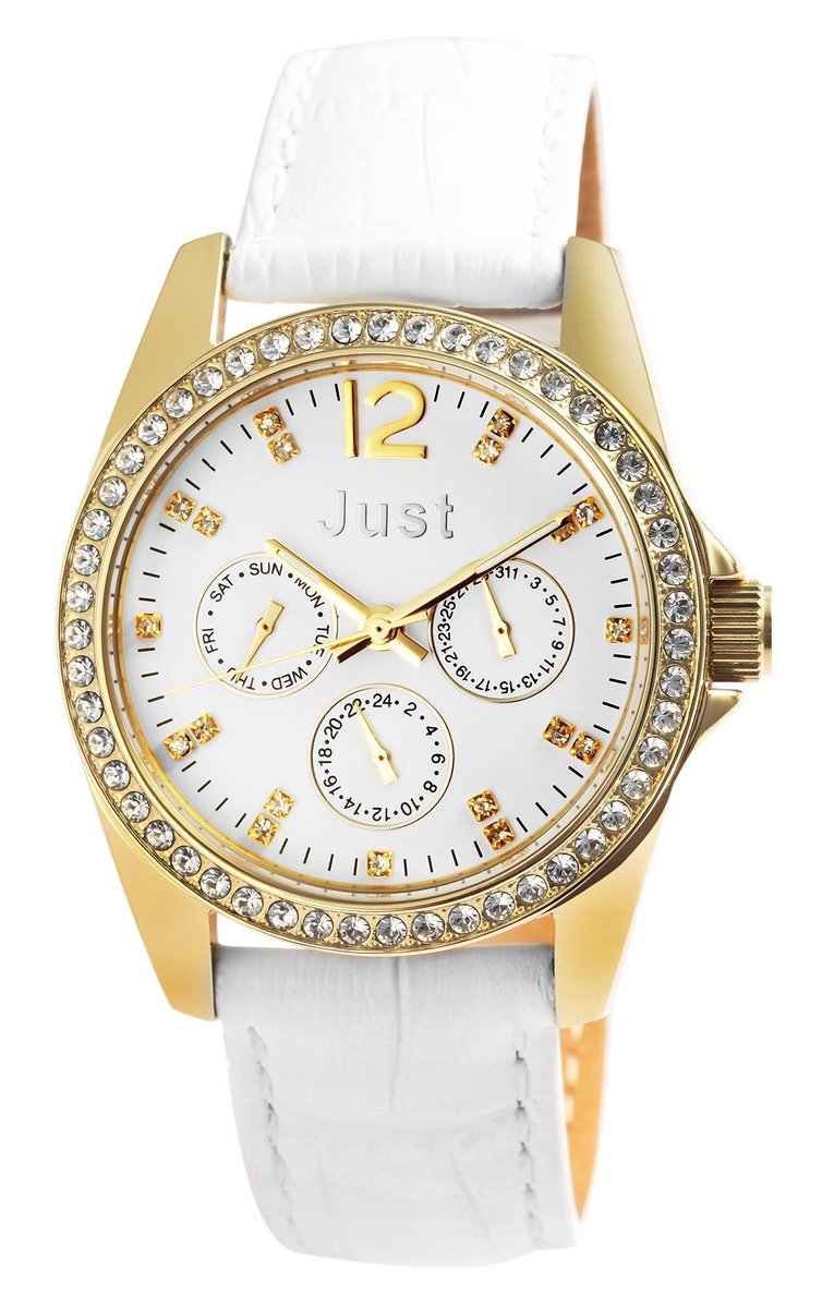 Dames horloge van het merk Just wit-goudkleurig