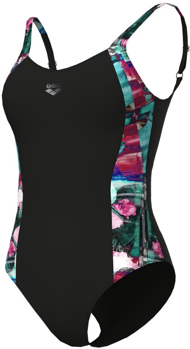 ARENA | W Bodylift Swimsuit Stefania Back C black - grape violet (Maat - 50)