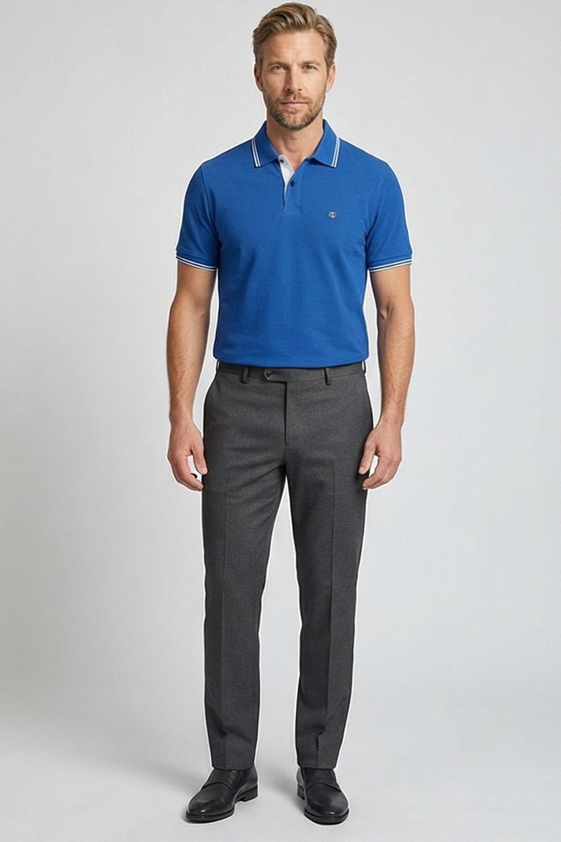 Giordano – Nico – Heren – Katoen – Korte mouwen – Polo – Blauw – 616587-64