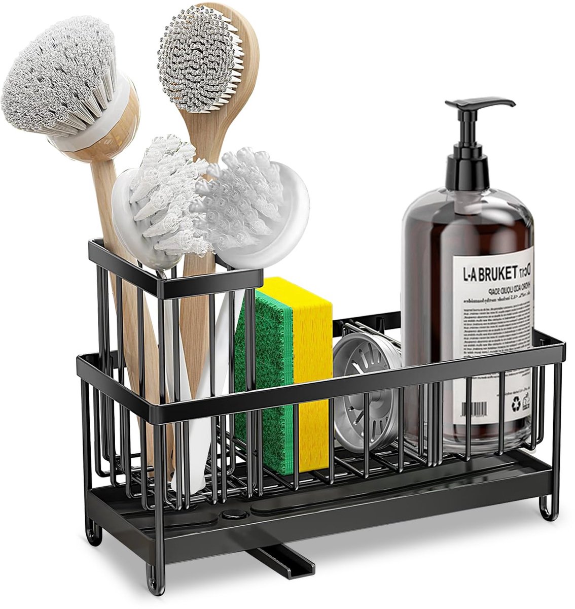 Gootsteenorganizer - Ruimtebesparend Ontwerp - Inclusief Borstelhouder en Afneembare Bak