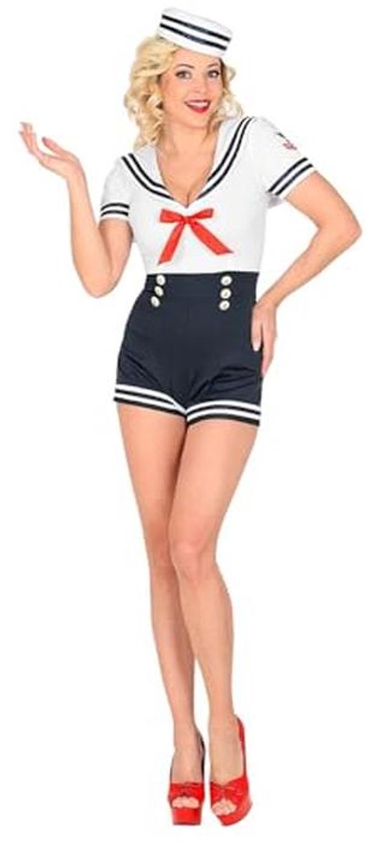 Matroos Kostuum voor Volwassenen - Jumpsuit en Matrozenmuts voor Carnaval