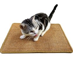 Krabmat voor konijnen, sisal krabmat voor konijnen, natuurlijke foerageermat voor konijnen, geschikt voor kooien, speelgoedaccessoire voor binnenkonijnen om op te liggen, te bijten, te slapen en te rusten (2 stuks, 40,64 x 30,48 cm)