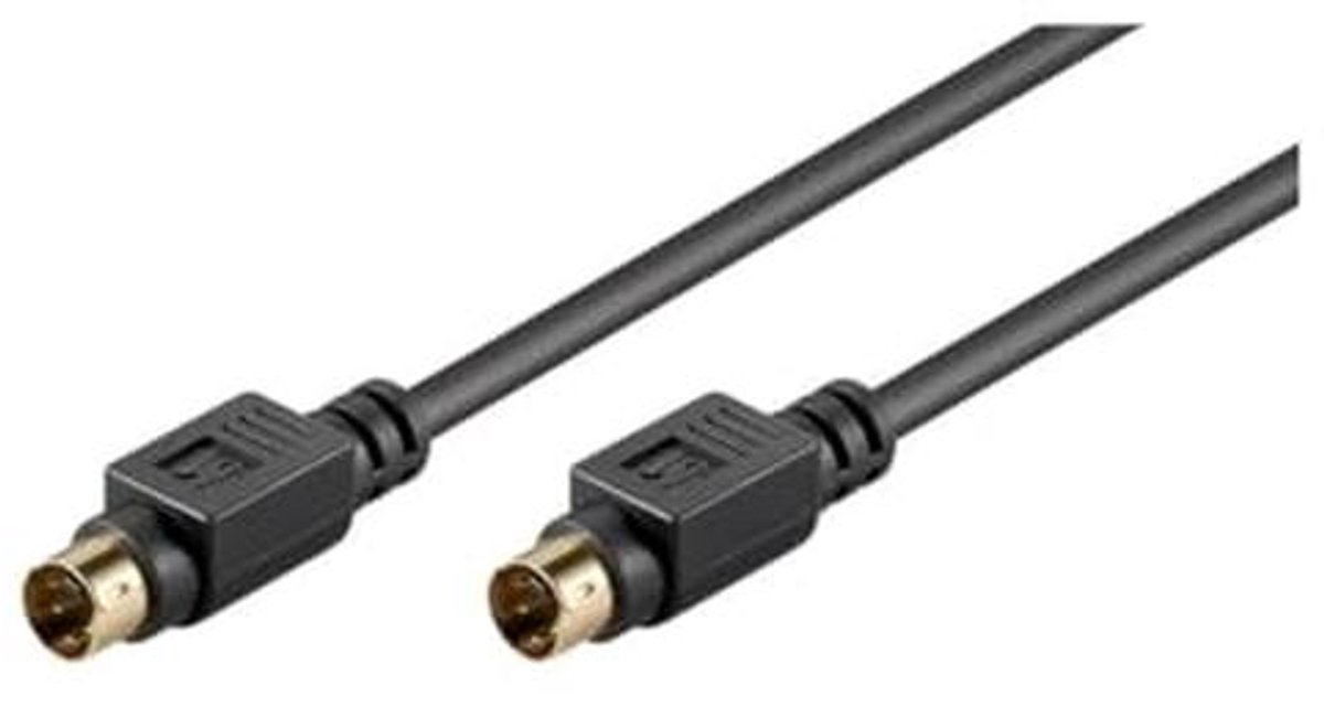 S-Video Kabel 2 meter met Vergulde Contacten, Mini DIN 4 Pin, Afgeschermd SVHS Kabel