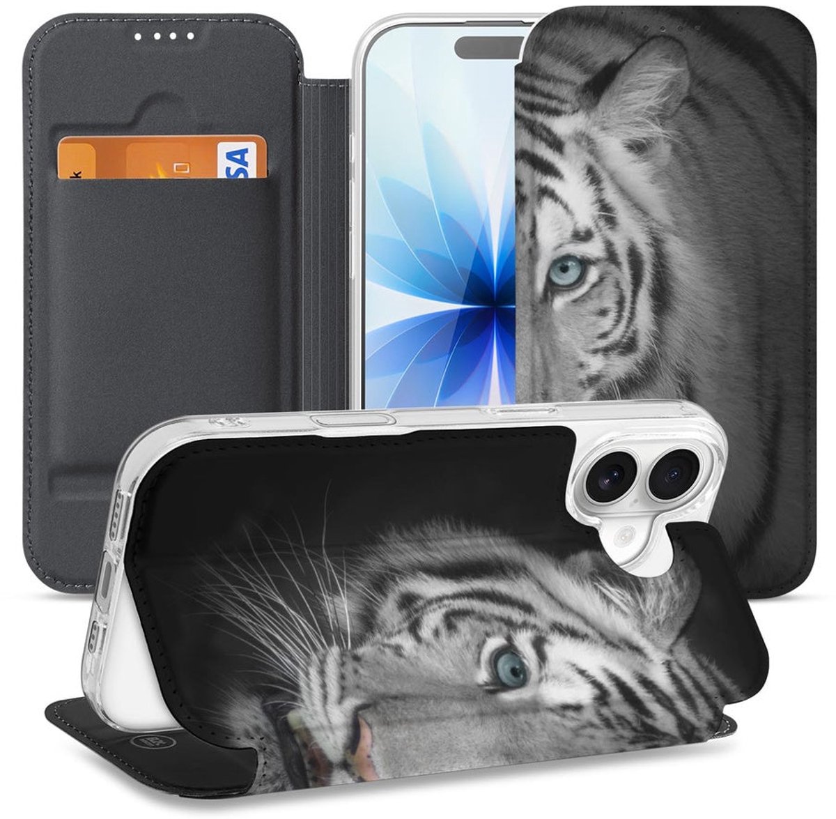 Stand Case Hoesje Apple iPhone 17 Tijger