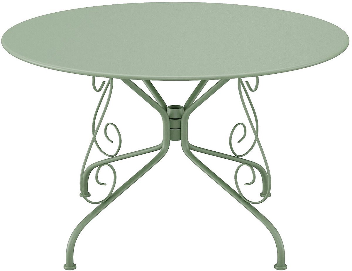 Vente-unique Metalen tuinbank met gietijzeren stijl D120 - Amandelgroen - GUERMANTES van MYLIA
