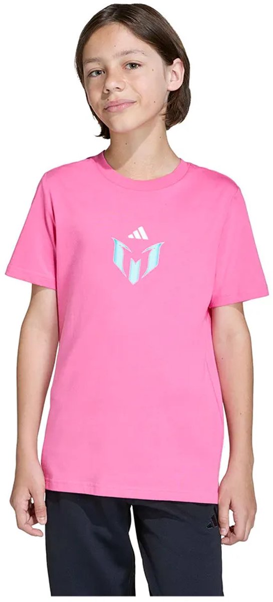 Adidas Messi Icon Graphic T-shirt Met Korte Mouwen Roze 7-8 Years Jongens