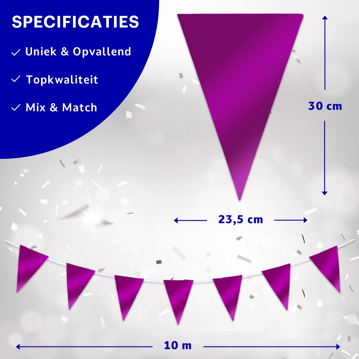 BTH - Slingers - Paars - Slingers Verjaardag - Vlaggenlijn - Verjaardag Versiering - Verjaardag - Vlaggetjes - Decoratie — afbeelding 2