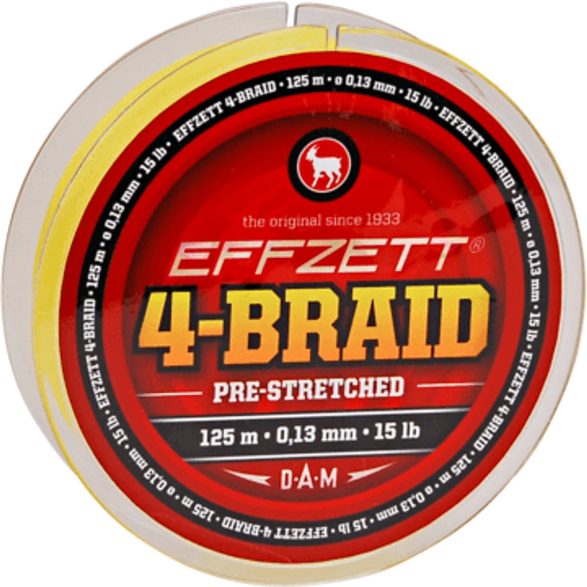 Dam Effzett 4-Braid | 125m 0.10 Mm Geel