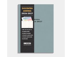 Hobbit – Docentenagenda 2026-2027 – 1 week op 2 pagina’s – Lerarenagenda – Flexibele Kaft – A5 (21.5 x 15.5 cm) – Aqua lederlook